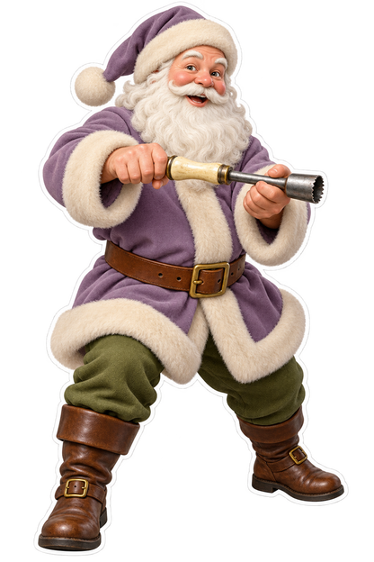 Santa Antique Bone Apple Corer Vinyl Sticker Decal