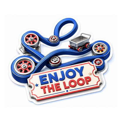 Serpentine Belt Roller Coaster Vinyl Sticker Decal