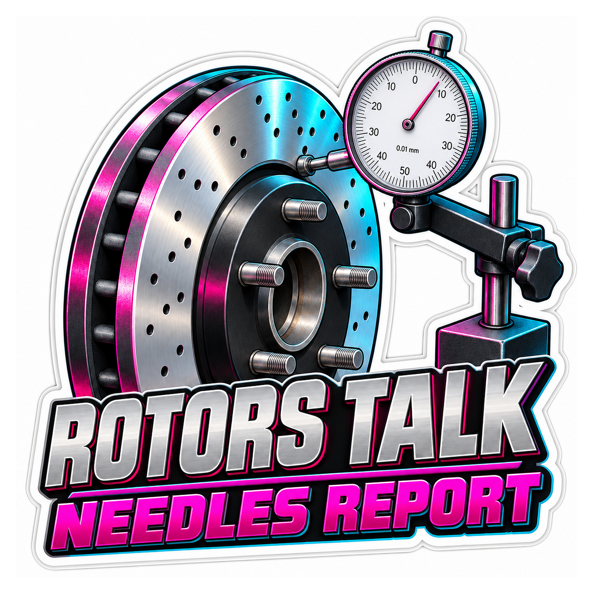 Brake Rotor Runout Dial Indicator Vinyl Sticker Decal