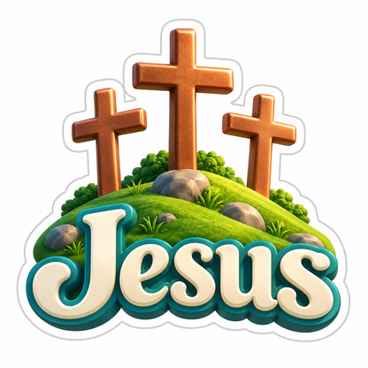 Jesus Copper Green Vinyl Sticker Decal