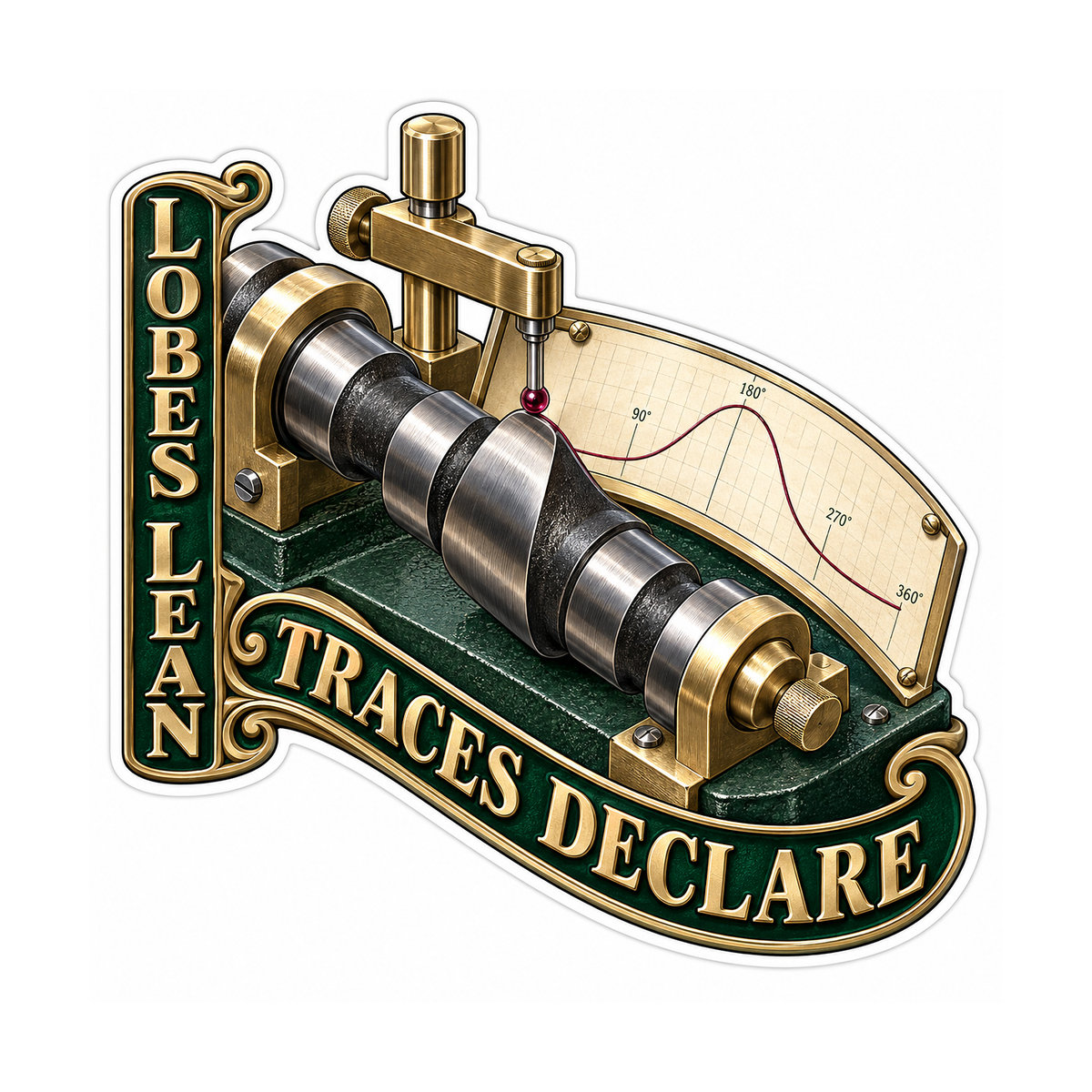 Camshaft Lobe Taper Tracer Vinyl Sticker Decal