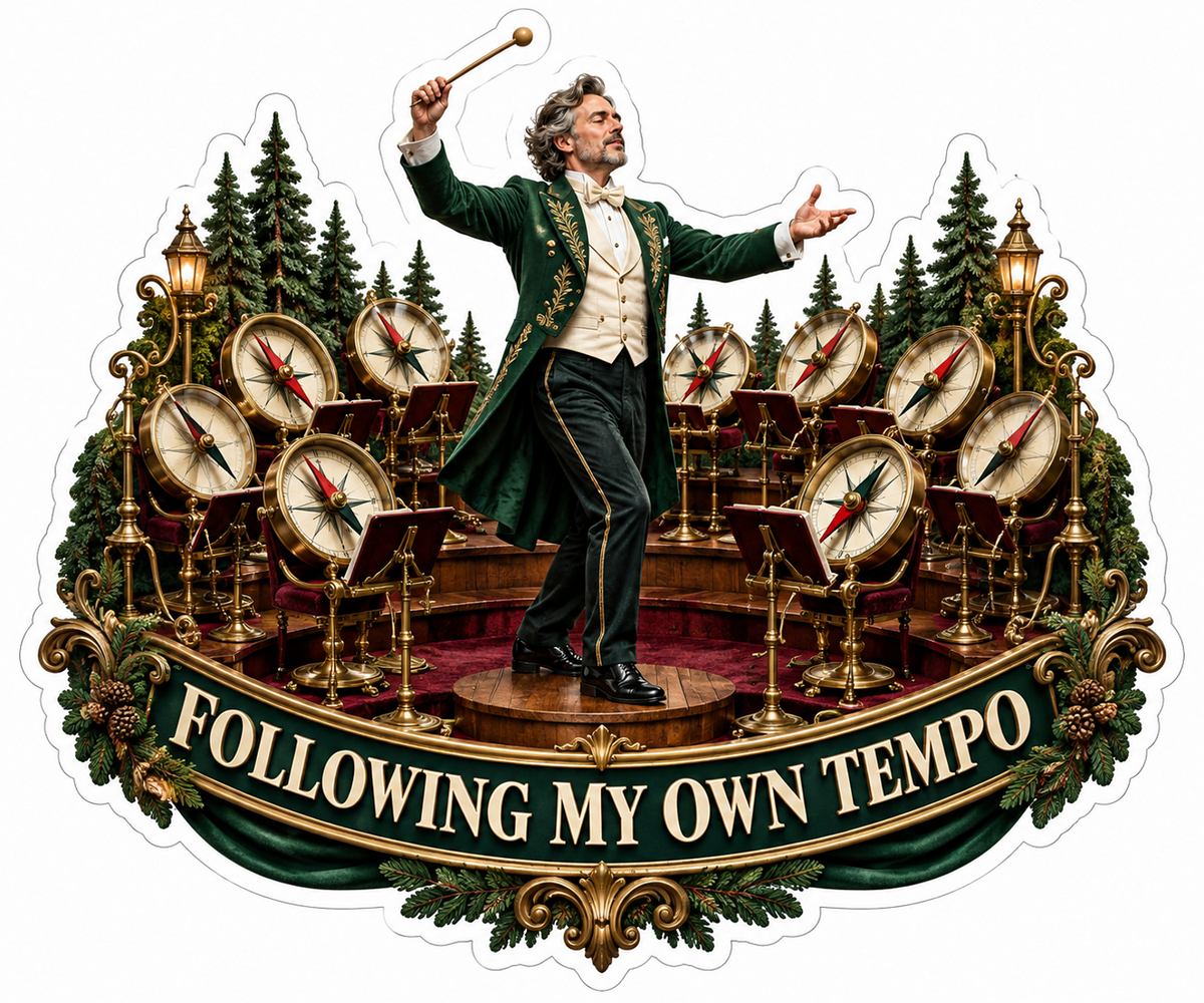 Following My Own Tempo Clock Conductor Vinyl Sticker Decal