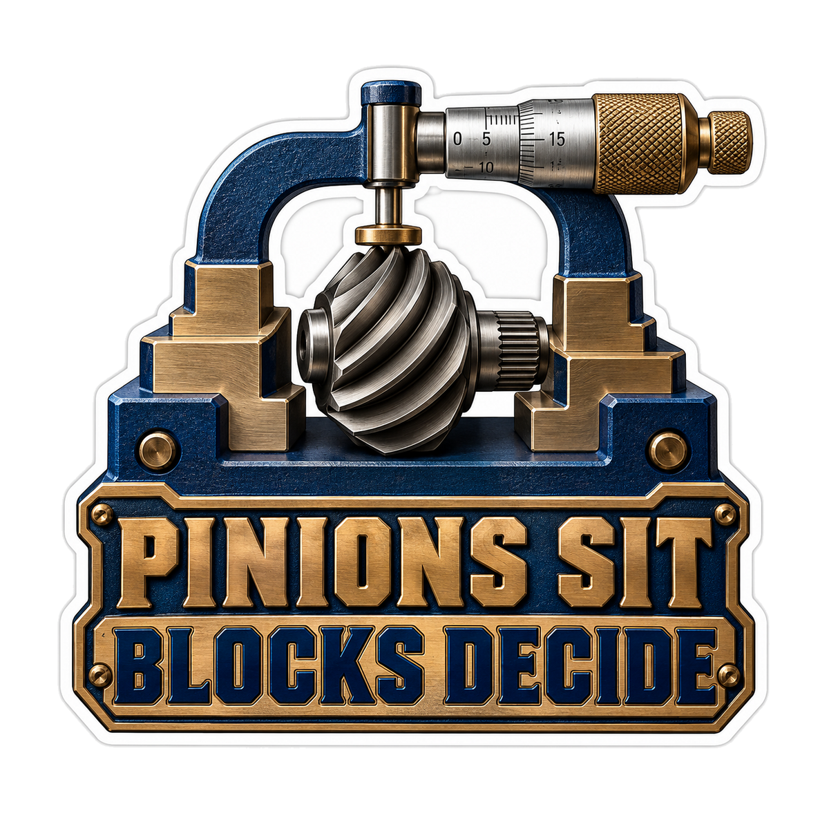 Pinion Depth Setting Block Vinyl Sticker Decal