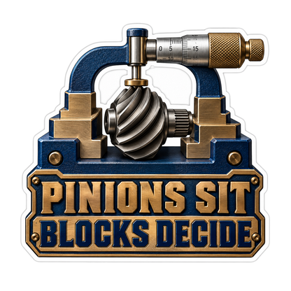Pinion Depth Setting Block Vinyl Sticker Decal