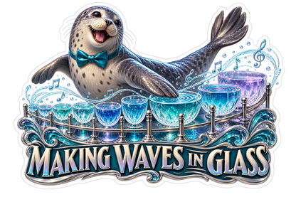 Making Waves in Glass Seal Bowls Vinyl Sticker Decal