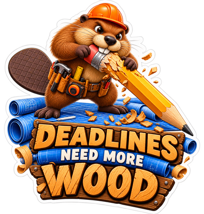 Deadlines Need Wood Beaver Vinyl Sticker Decal