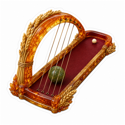 Halloween Bocce Amber Wheat Shot Path Harp Vinyl Sticker Decal