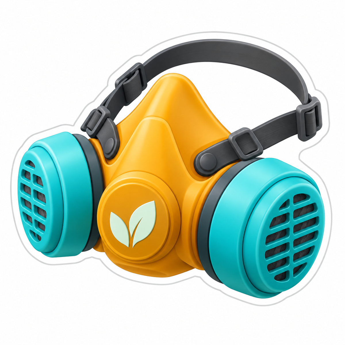 Amber Safety Respirator Vinyl Sticker Decal