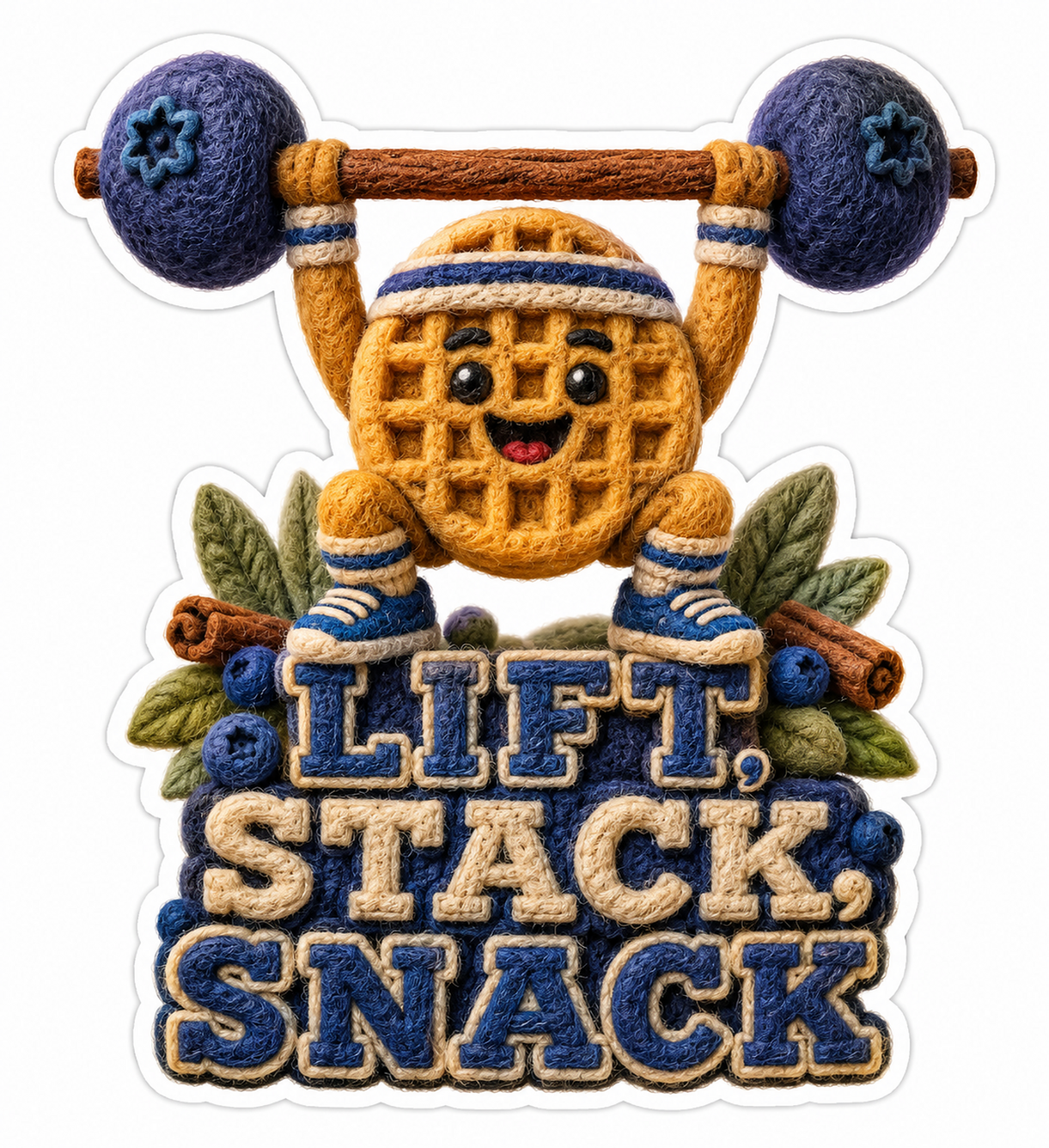 Lift Stack Snack Weightlifting Waffle Vinyl Sticker Decal