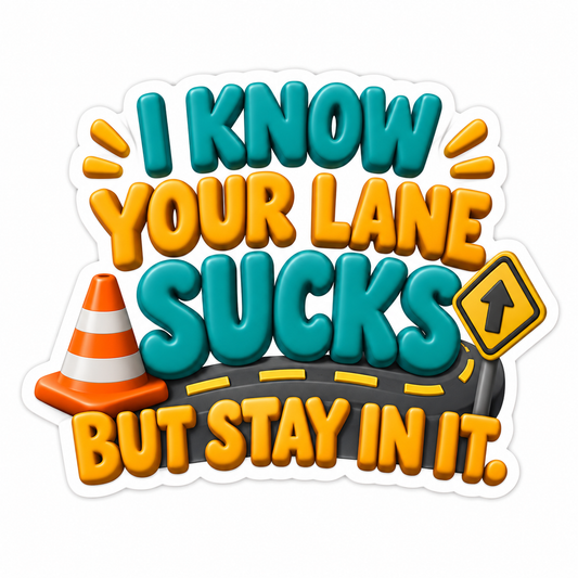 I Know Your Lane Sucks but Stay in It Vinyl Sticker Decal