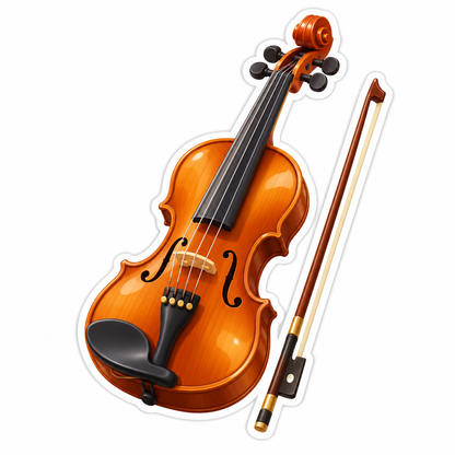 Amber Violin And Bow Vinyl Sticker Decal