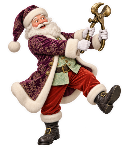 Santa Antique Brass Toe Cap Crimper Vinyl Sticker Decal