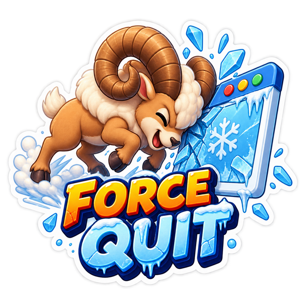 Force Quit Ram Breaking Frozen Screen Vinyl Sticker Decal