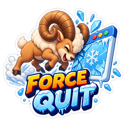 Force Quit Ram Breaking Frozen Screen Vinyl Sticker Decal