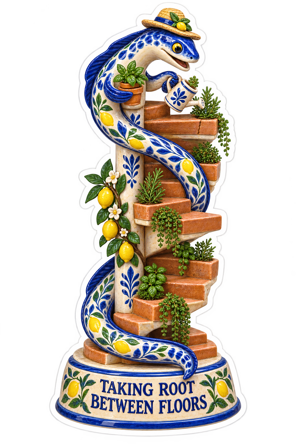 Taking Root Between Floors Snake Plants Vinyl Sticker Decal