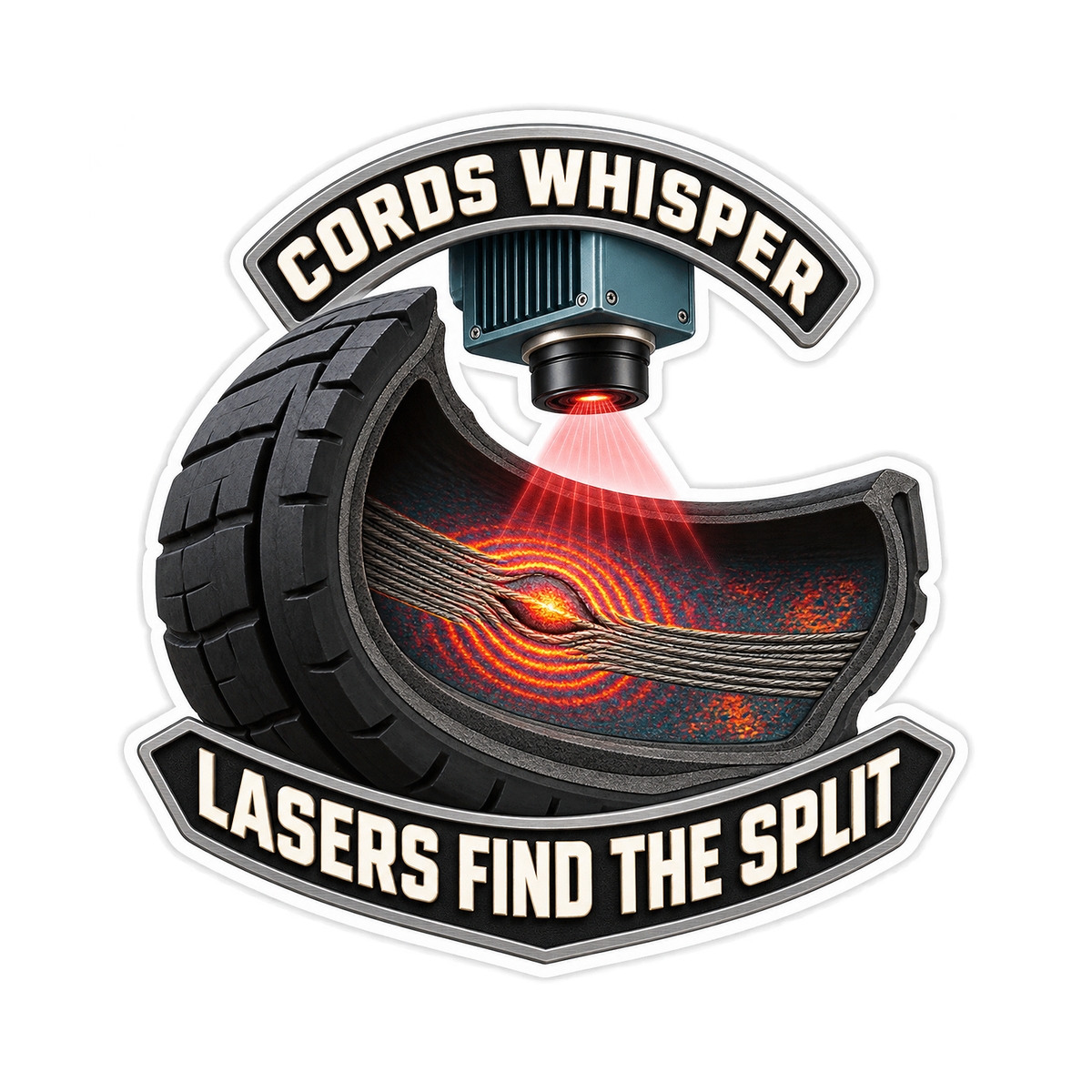 Tire Cord Separation Shearography Vinyl Sticker Decal