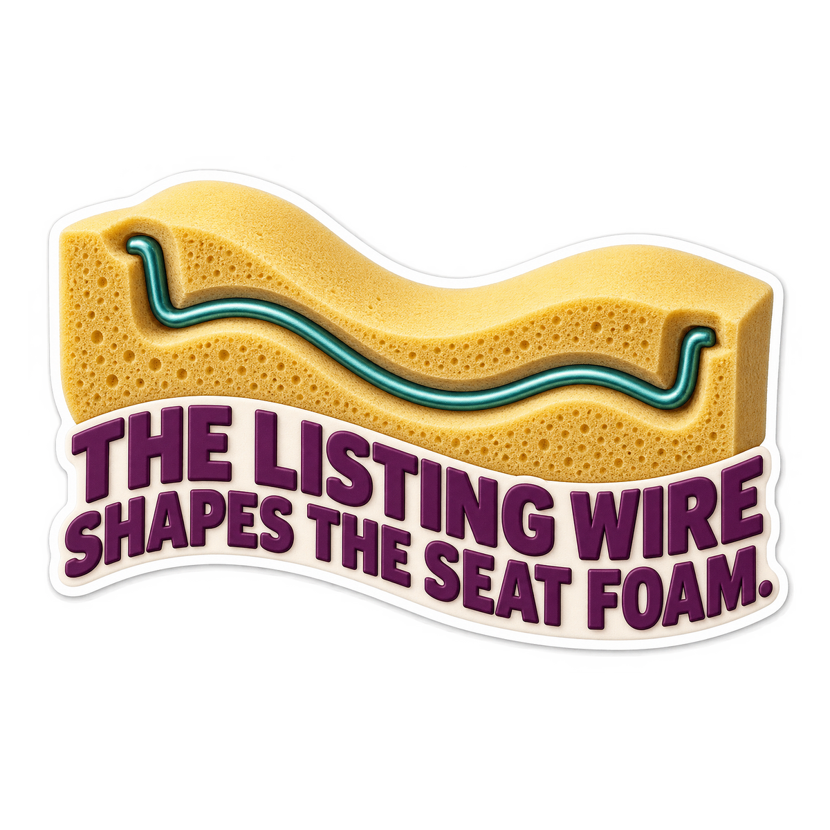 Seat Foam Listing Wire Vinyl Sticker Decal