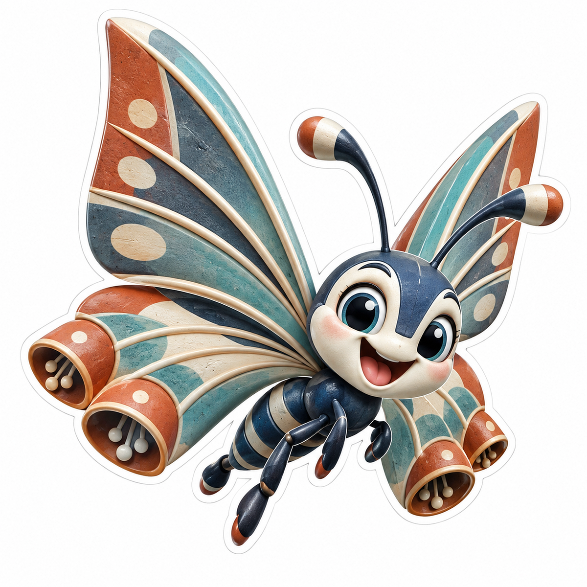 Gum Nut Rib Dash Butterfly Vinyl Sticker Decal