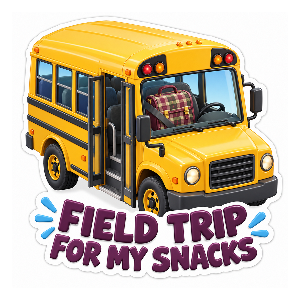 Field Trip For My Snacks Bus Vinyl Sticker Decal