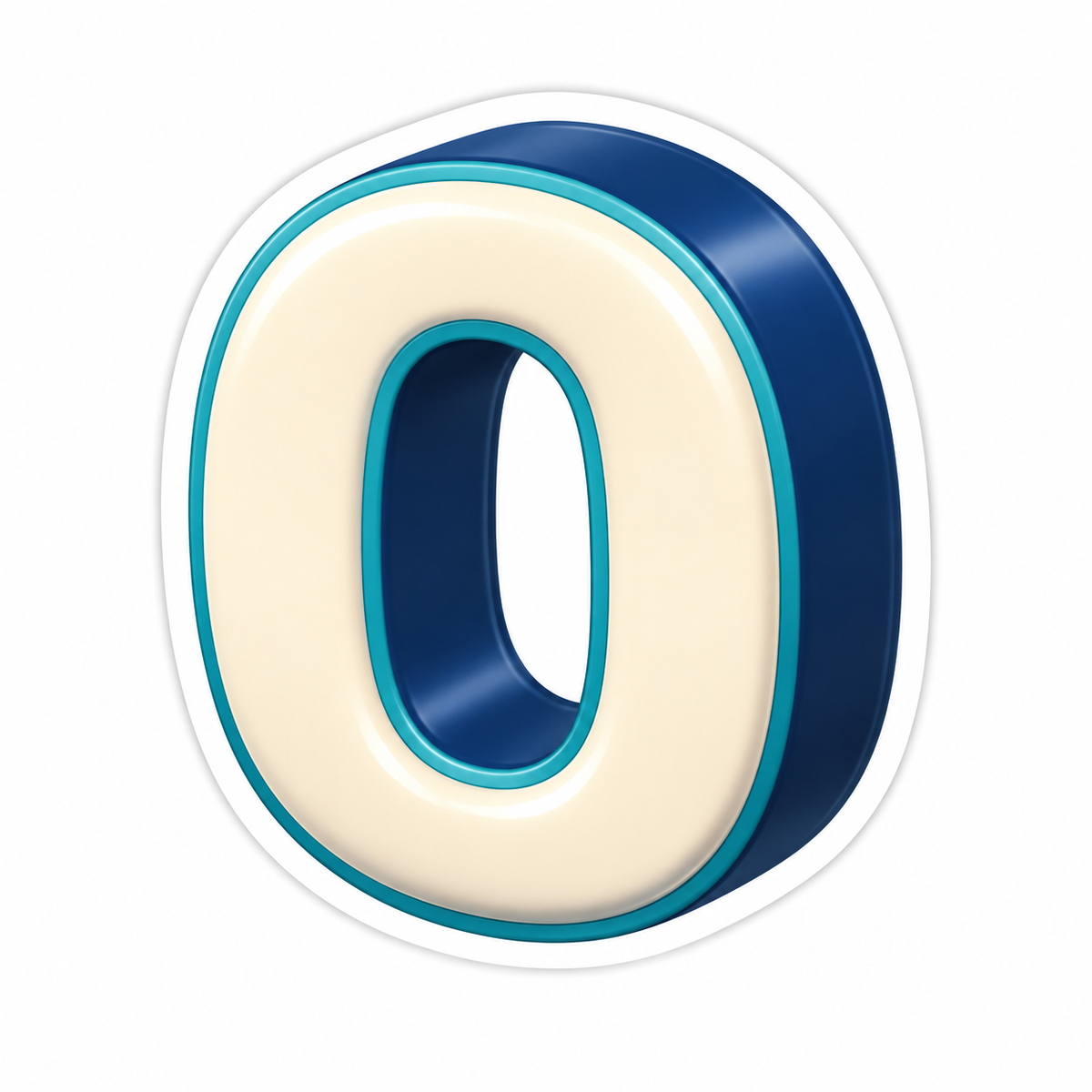 Uppercase Letter O In Cream Vinyl Sticker Decal