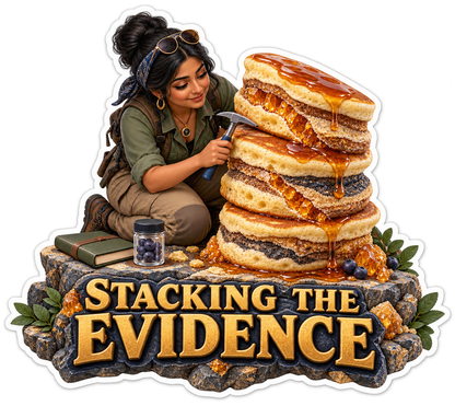 Stacking the Evidence Woman Sandwich Vinyl Sticker Decal