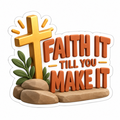 Faith It Till You Make It Gold Vinyl Sticker Decal
