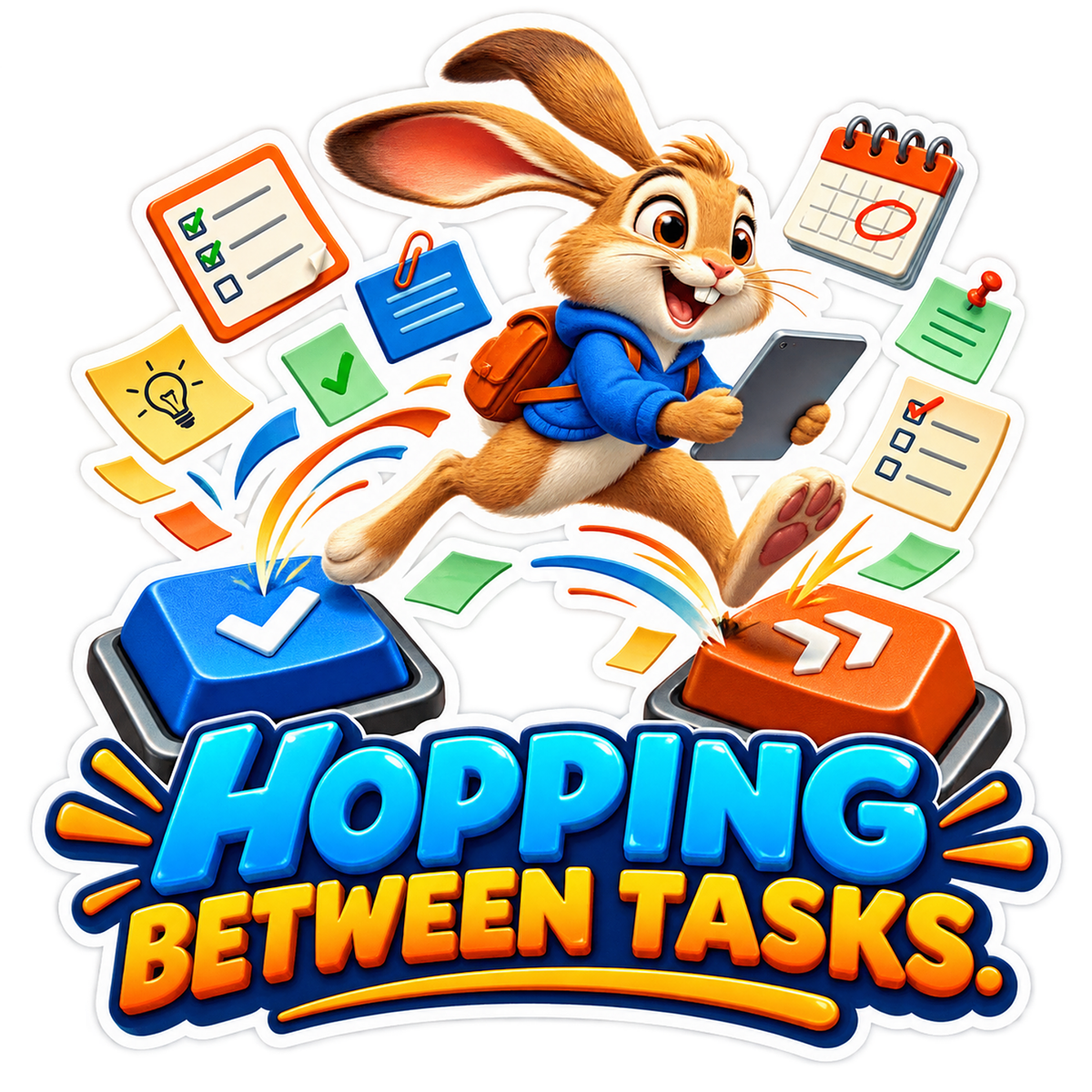 Hopping Tasks Hare Vinyl Sticker Decal