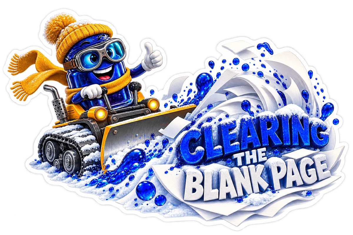 Clearing the Blank Page Snowplow Vinyl Sticker Decal