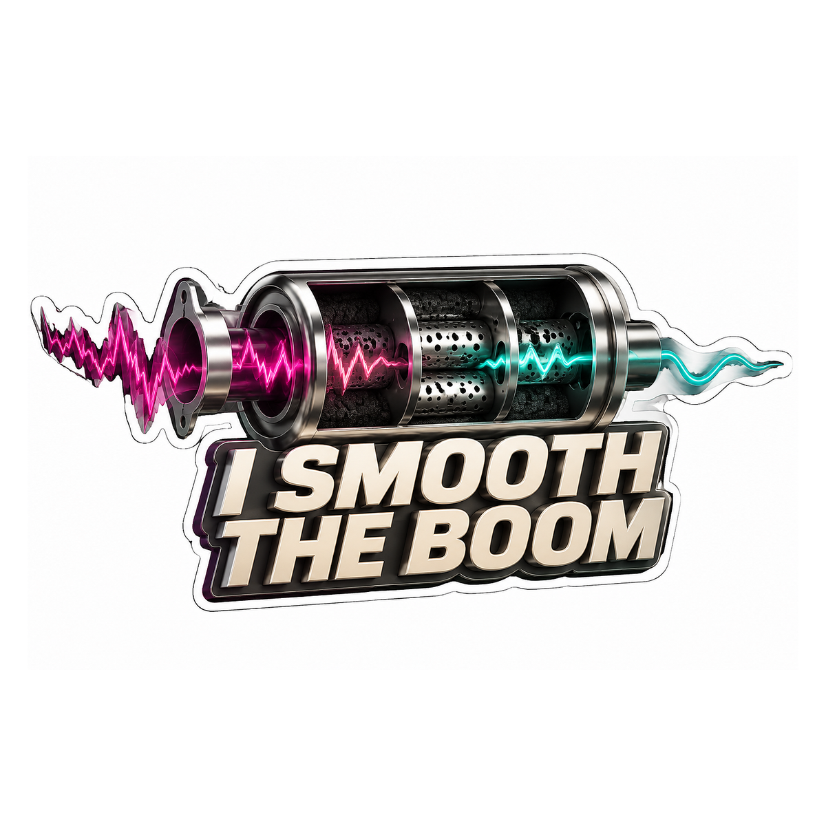 Exhaust Resonator Smooth Boom Vinyl Sticker Decal