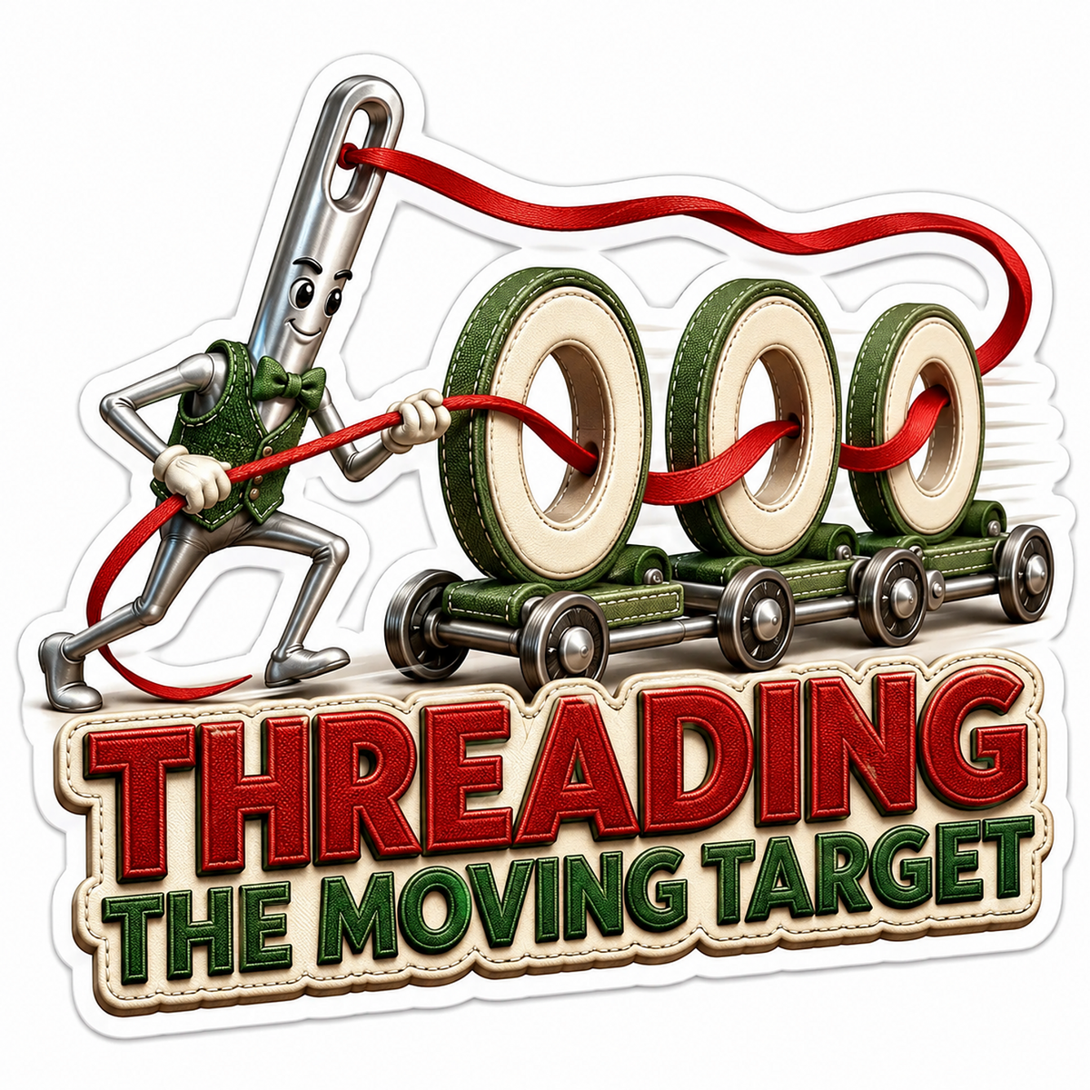Threading Moving Target Vinyl Sticker Decal