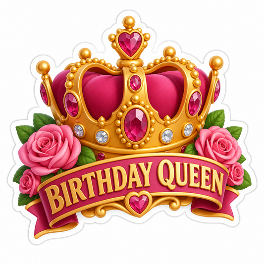 Birthday Queen Pink Vinyl Sticker Decal