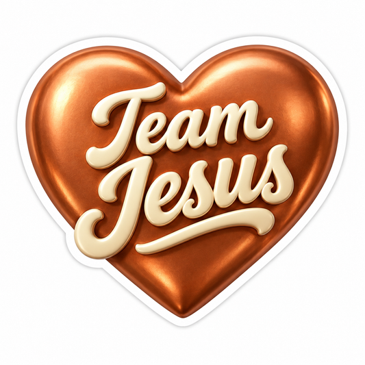 Team Jesus Copper Ivory Vinyl Sticker Decal