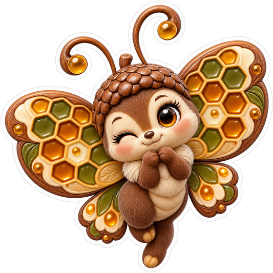 Acorn Cap Honeycomb Wink Vinyl Sticker Decal