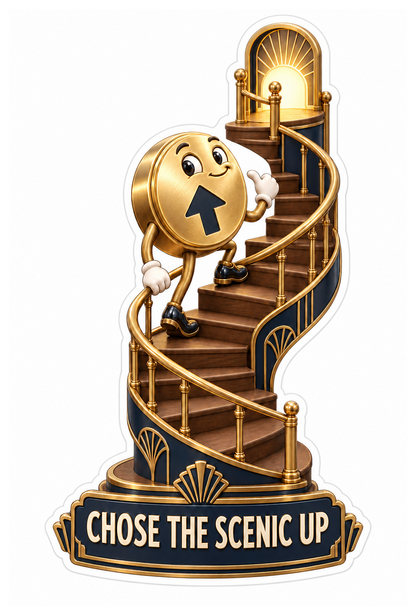 Chose the Scenic Up Clock on Staircase Vinyl Sticker Decal