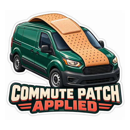 Commute Patch Applied Vinyl Sticker Decal