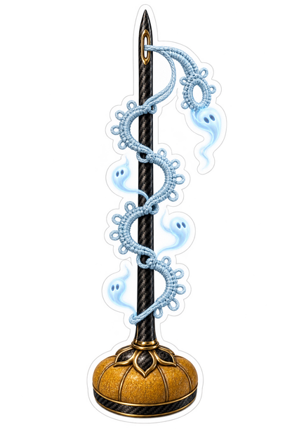 Maker Carbon Fiber Needle Tatting Loop Mast Vinyl Sticker Decal