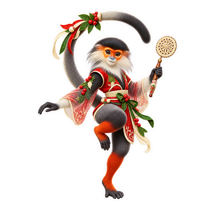 Christmas Cinnabar Vellum Douc Neula Lace Wheel Vinyl Sticker Decal