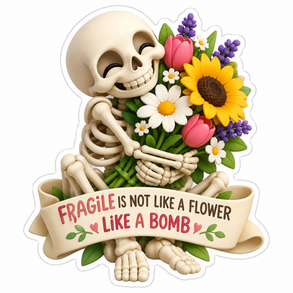 Fragile Is Not Like A Flower Like A Bomb Vinyl Sticker Decal