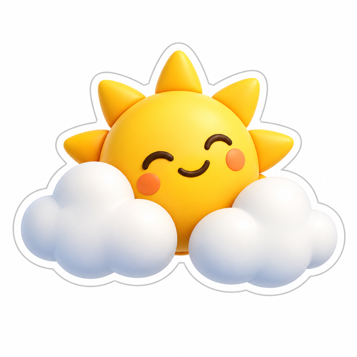 Smiling Yellow Sun Vinyl Sticker Decal
