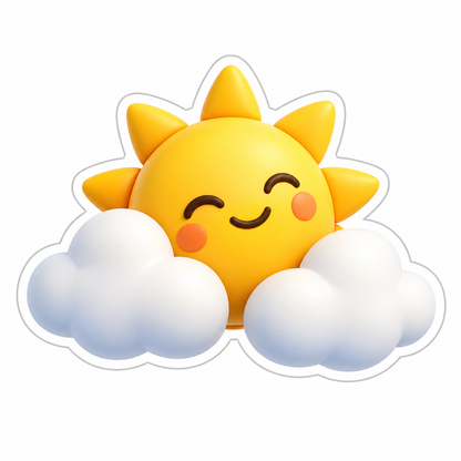 Smiling Yellow Sun Vinyl Sticker Decal