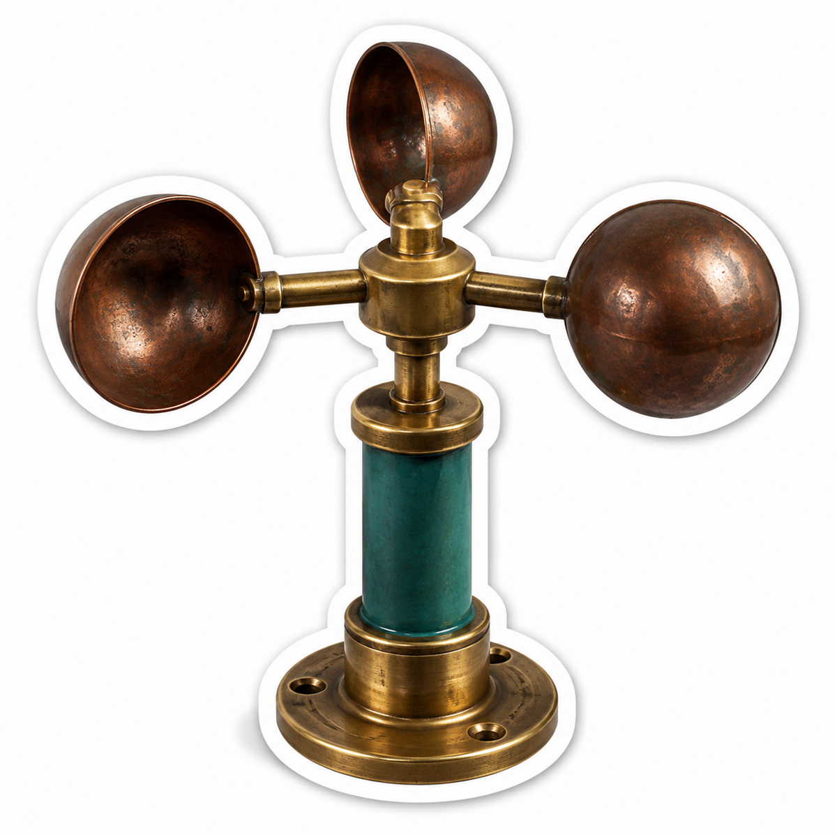 Antique Three Cup Anemometer T1308 Vinyl Sticker Decal