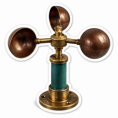 Antique Three Cup Anemometer T1308 Vinyl Sticker Decal