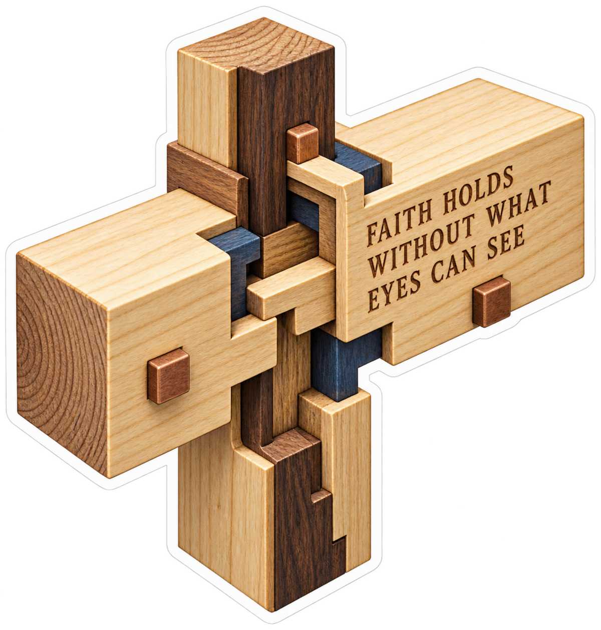 Holds Without What Eyes Can See Mortise Tenon Vinyl Sticker Decal
