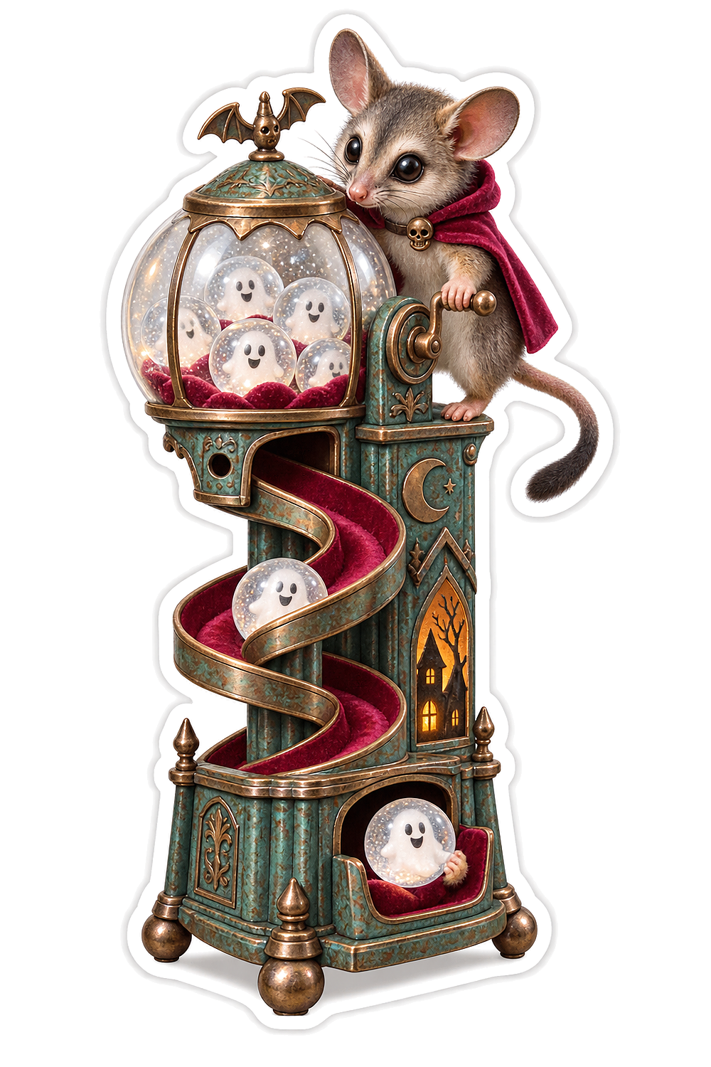 Bronze Dunnart Ghost Globe Vending Machine Vinyl Sticker Decal