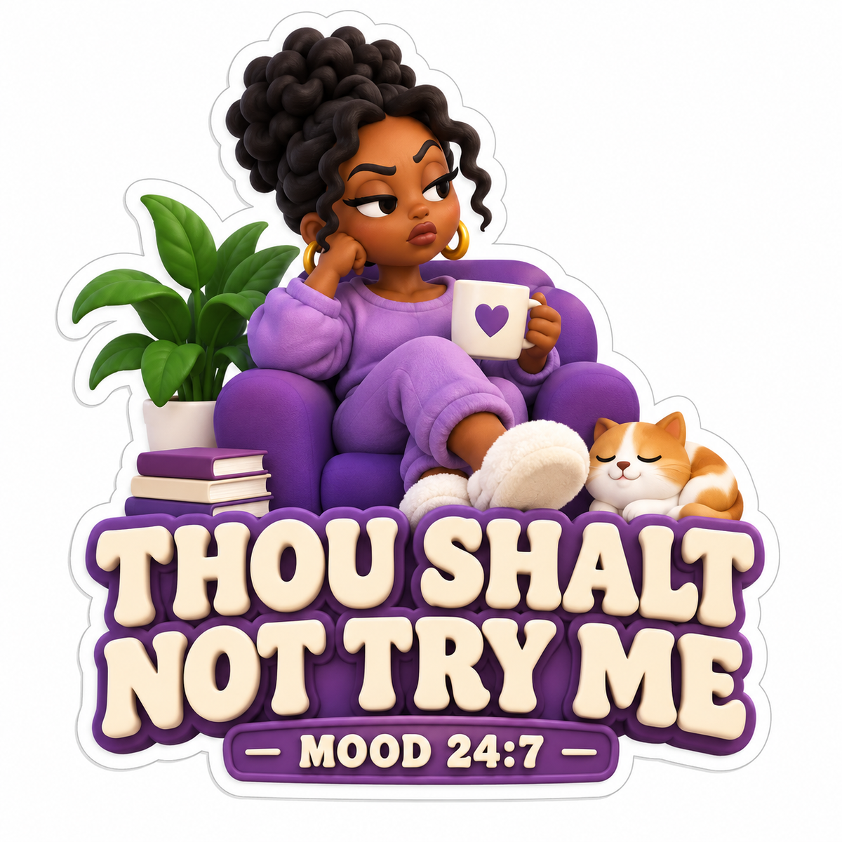 Thou Shalt Not Try Me Mood 24:7 Vinyl Sticker Decal