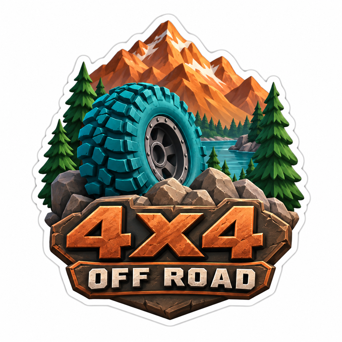 4X4 Off Road Vinyl Sticker Decal
