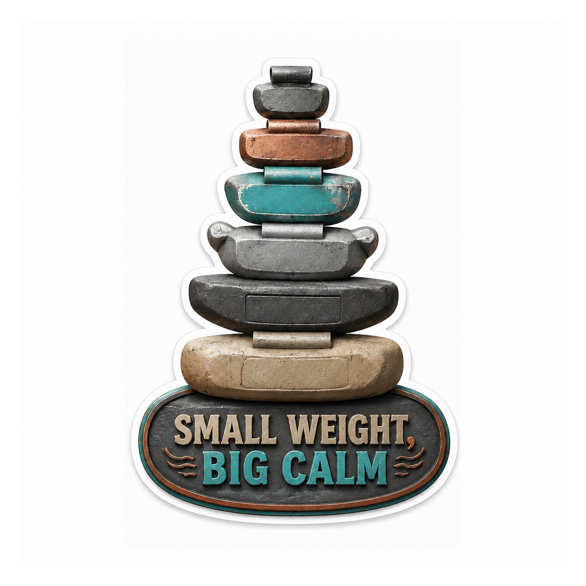 Wheel Balance Weight Stone Cairn Vinyl Sticker Decal