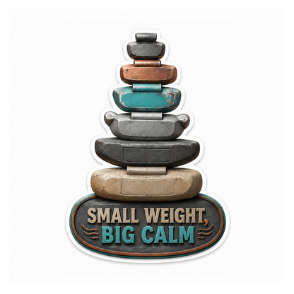 Wheel Balance Weight Stone Cairn Vinyl Sticker Decal