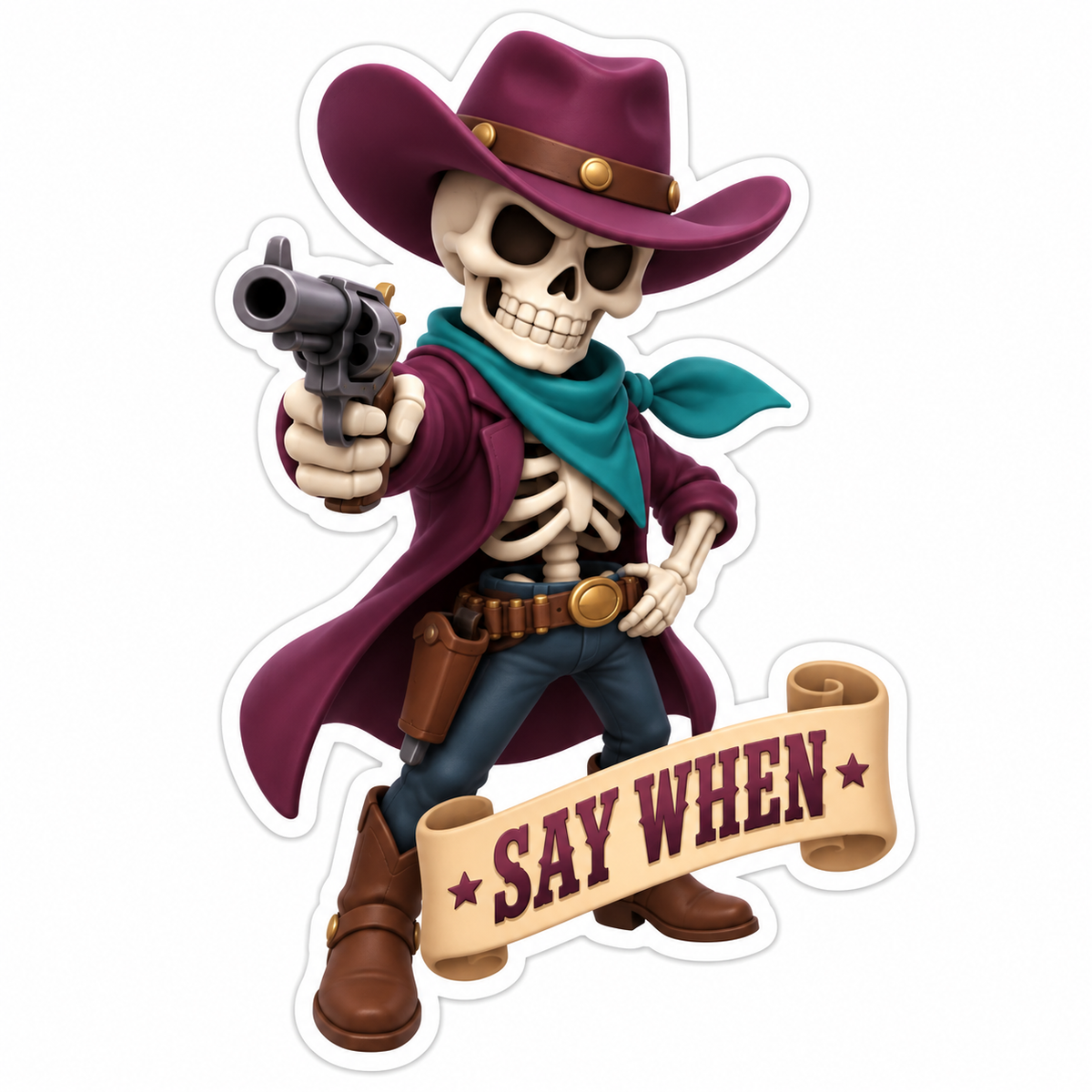 Say When Plum Teal Vinyl Sticker Decal