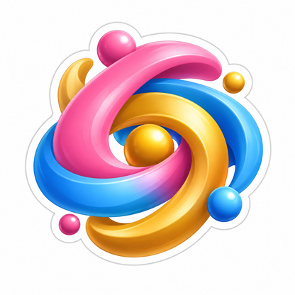 Loose Round Rainbow Swirl Vinyl Sticker Decal